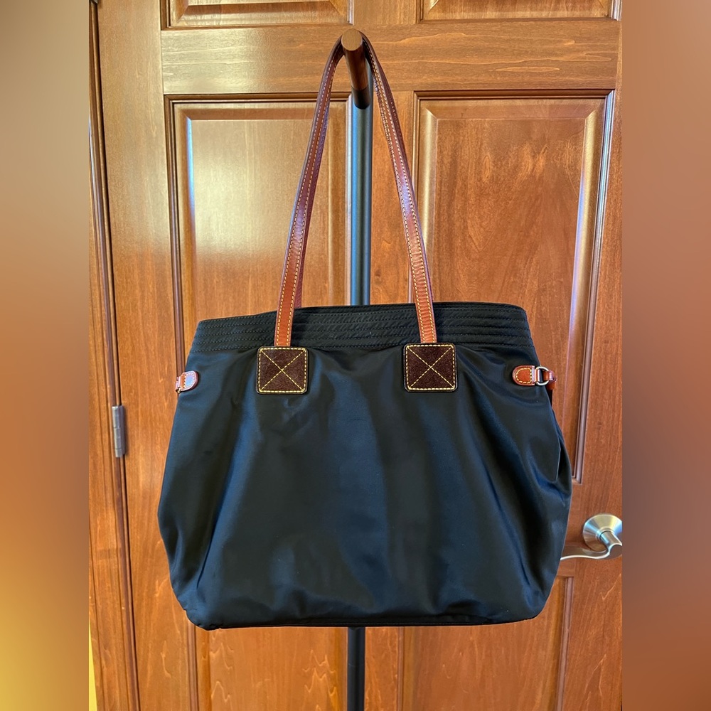 Dooney & Bourke Tote Nylon Black Brown Size Medium - Picture 7 of 17